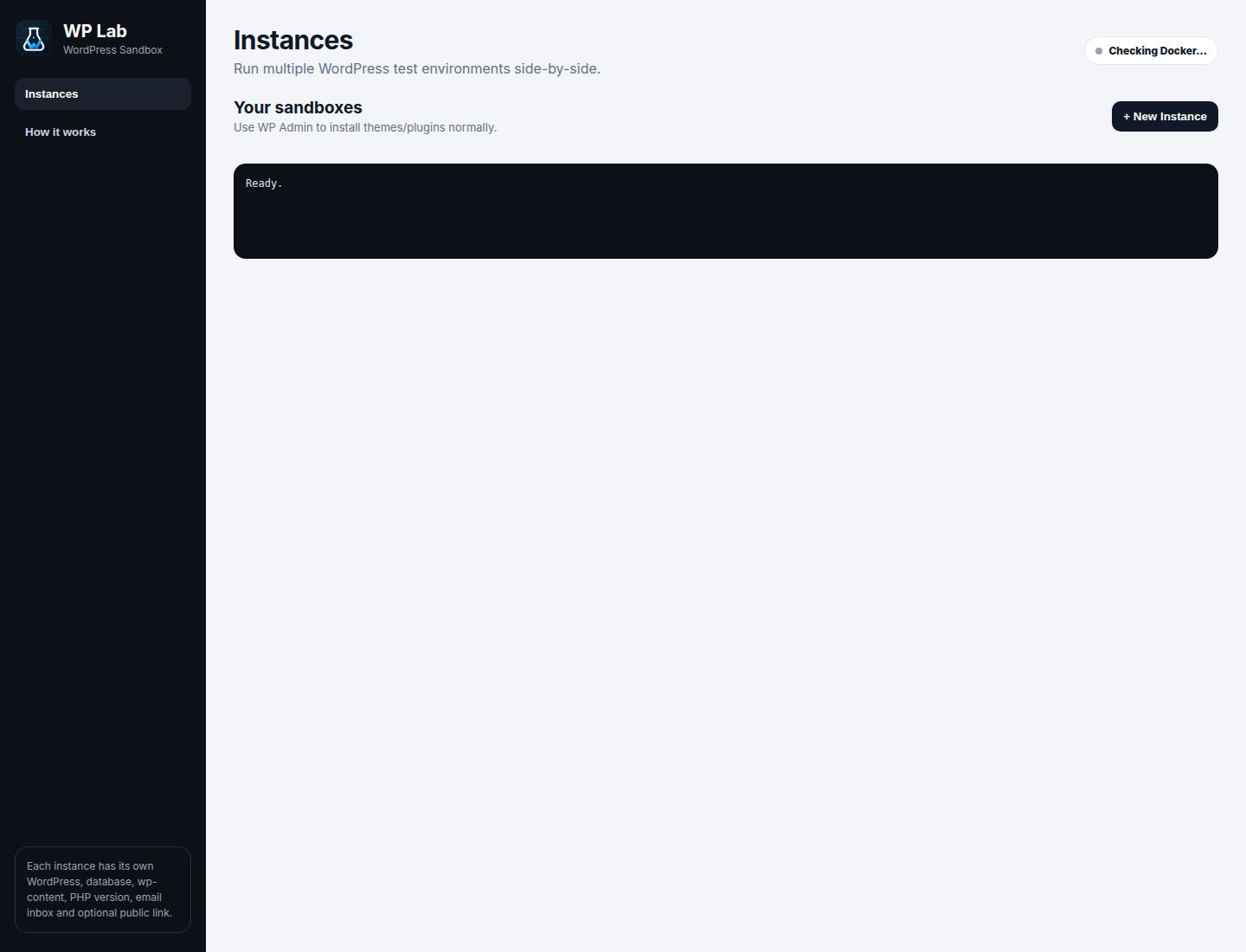 Multiple WordPress sandboxes in WP Lab